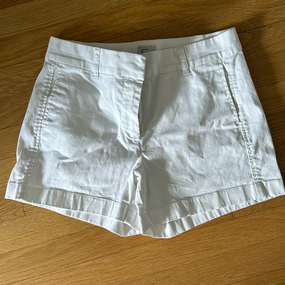 J. Crew white chino shorts, 4 inch inseam, sz 4